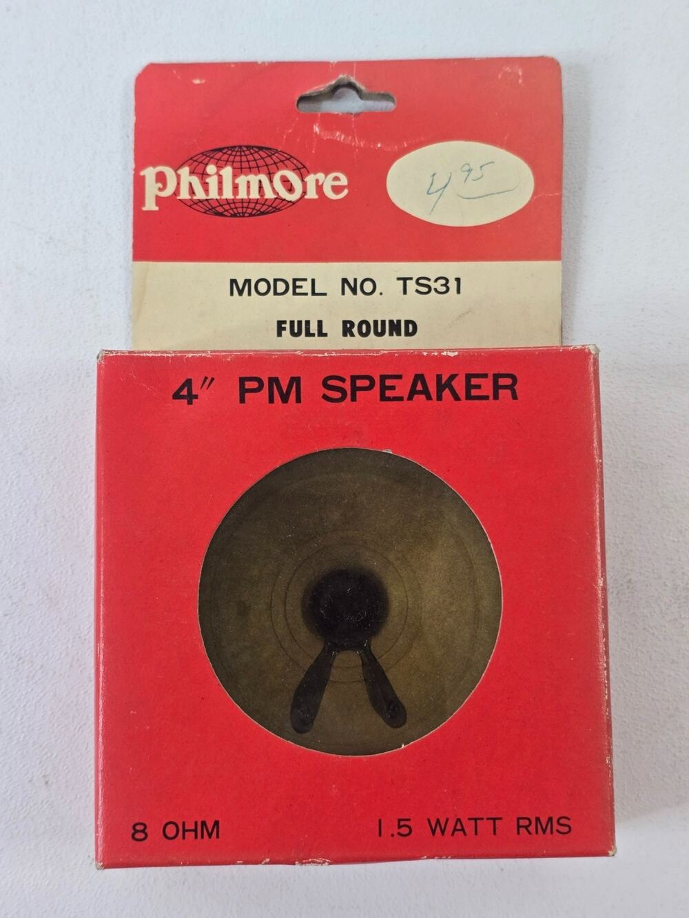Vintage Philmore TS31 Full Round 4" Replacement Speaker 8Ohm 1.5 Watts
